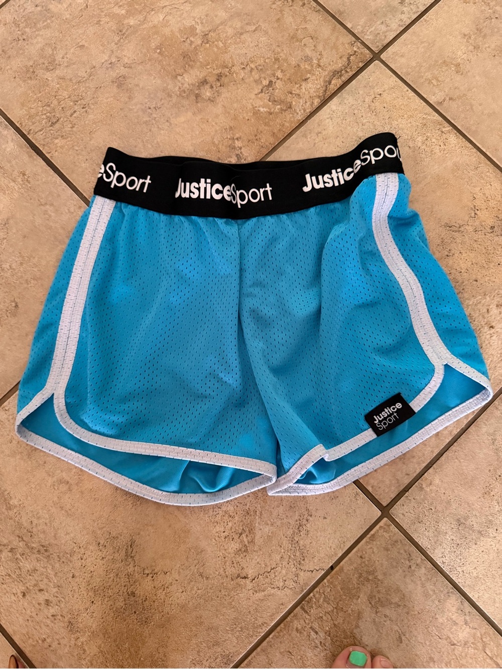 Girl’s justice sport blue athletic shorts. Size 12/14